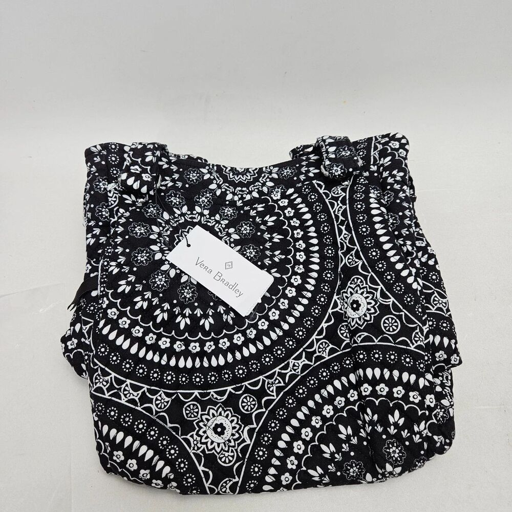 NWT- Vera Bradley Black Bandana Medallion Glenna Satchel Magnetic Closure